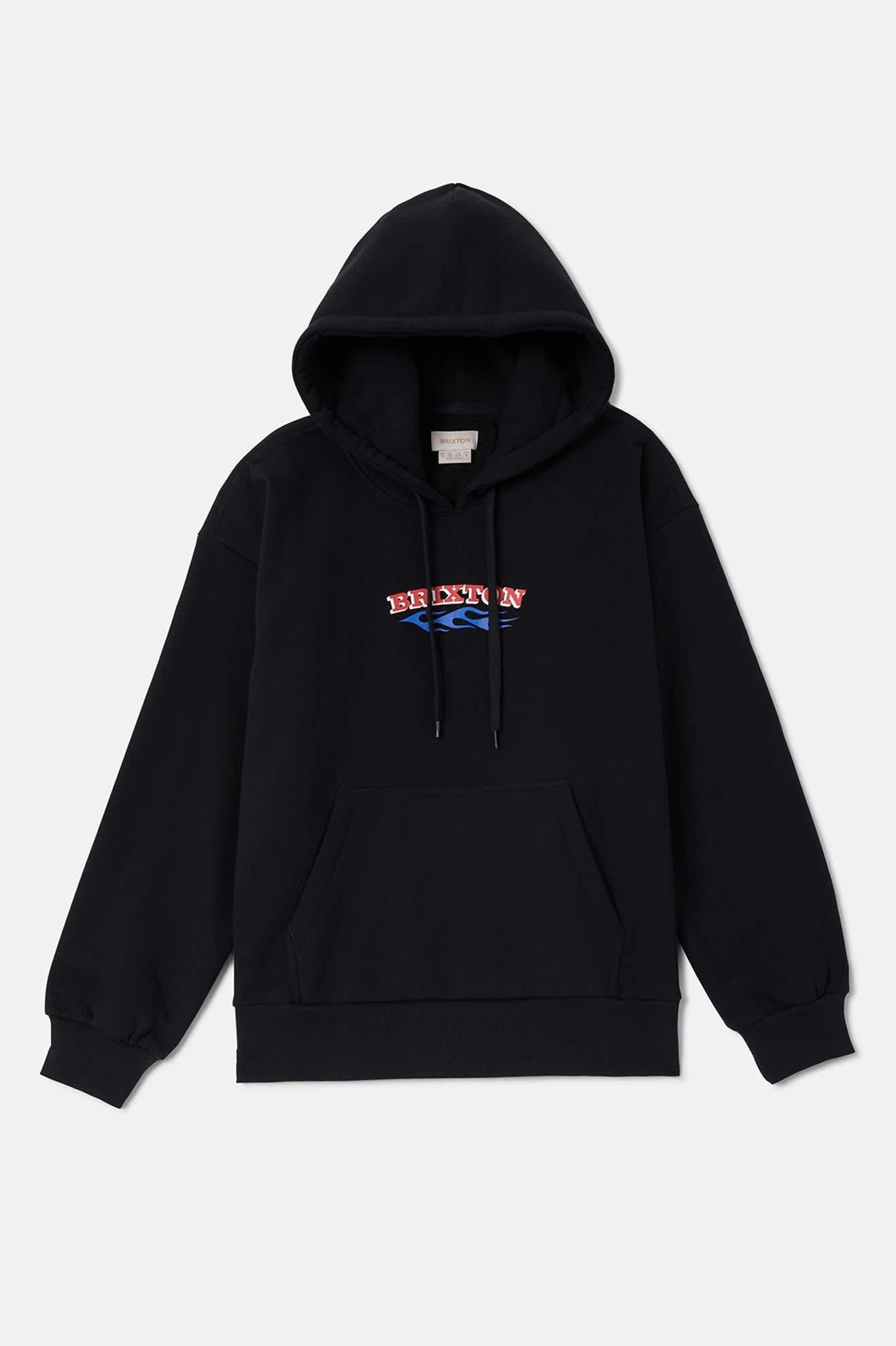 brixton-clifton-hood-hoodie-herren-schwarz-fleece-280gsm image 1