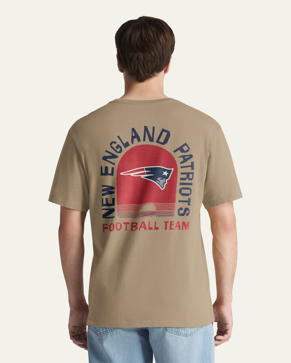 47-brand-new-england-patriots-bleacher-beach-t-shirt-khaki-baumwolle image 1