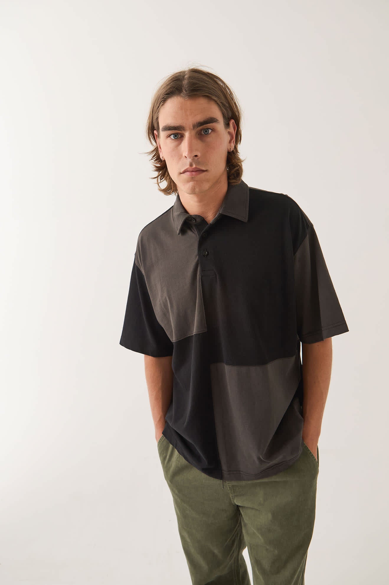 brixton-deco-relaxed-polo-t-shirt-washed-black-baumwolle image 6