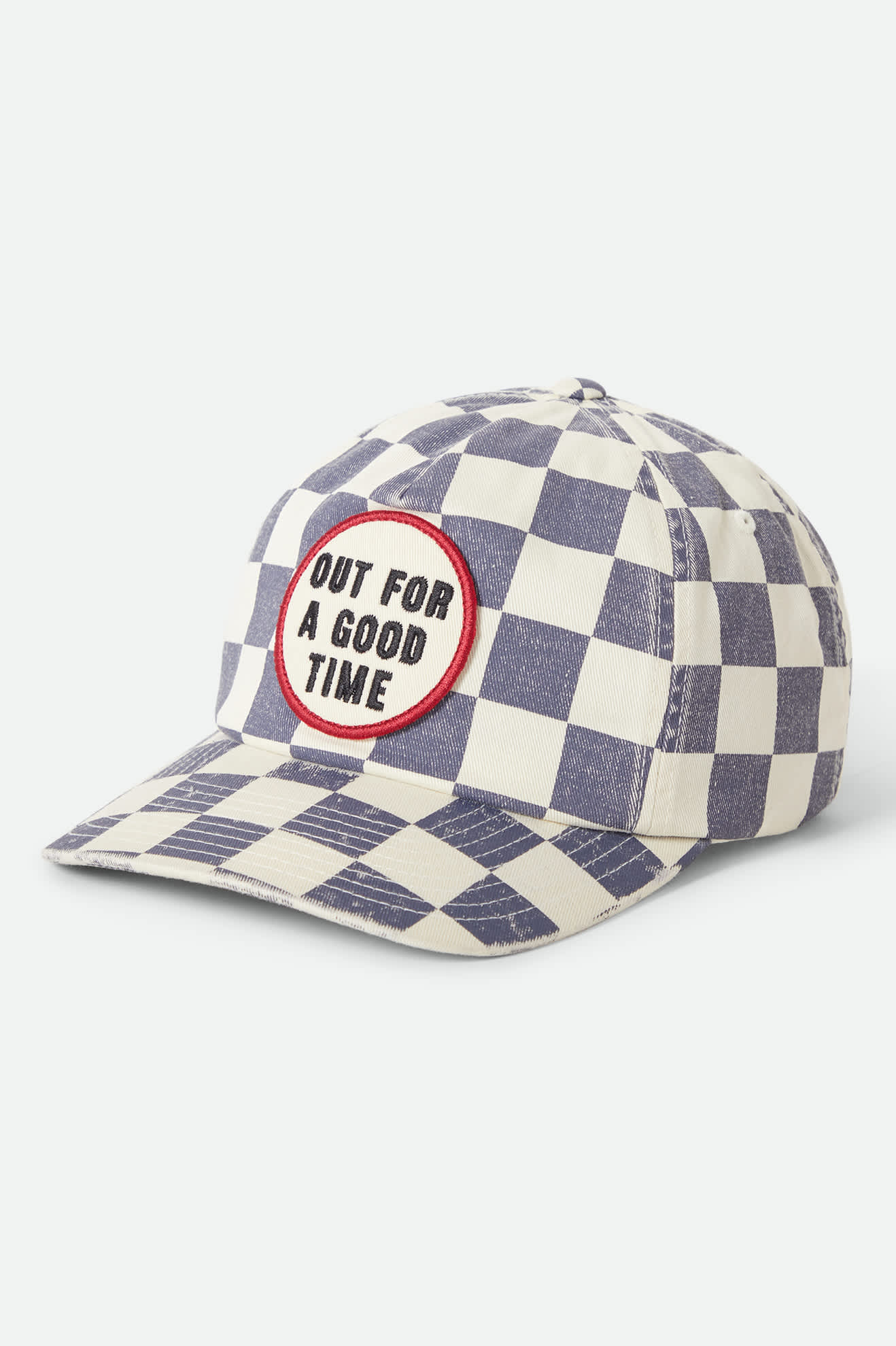 brixton-out-for-a-good-time-cap-navy-gingham-5-panel image 1