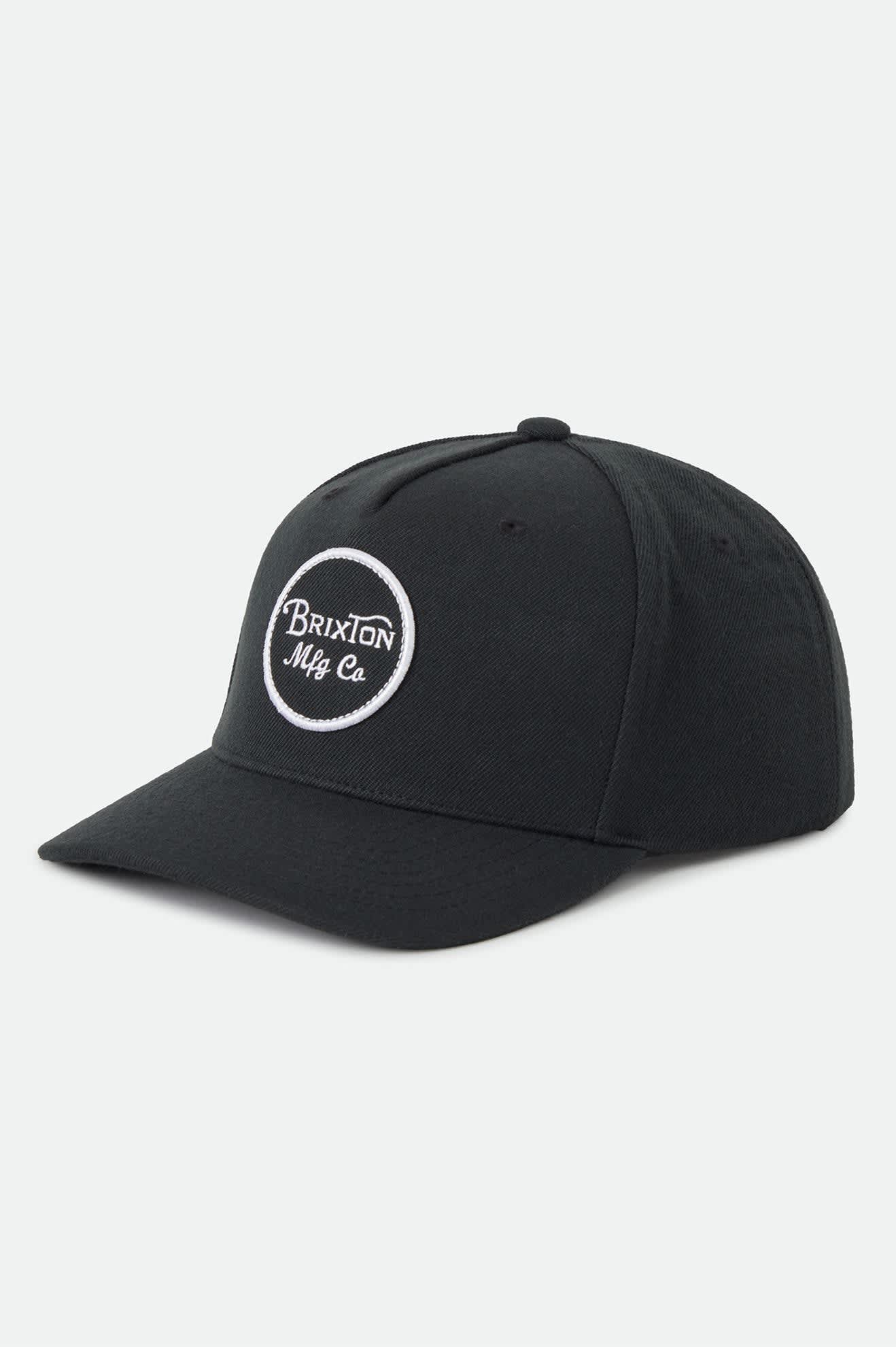 brixton-wheeler-snapback-cap-schwarz-flat-bill image 1