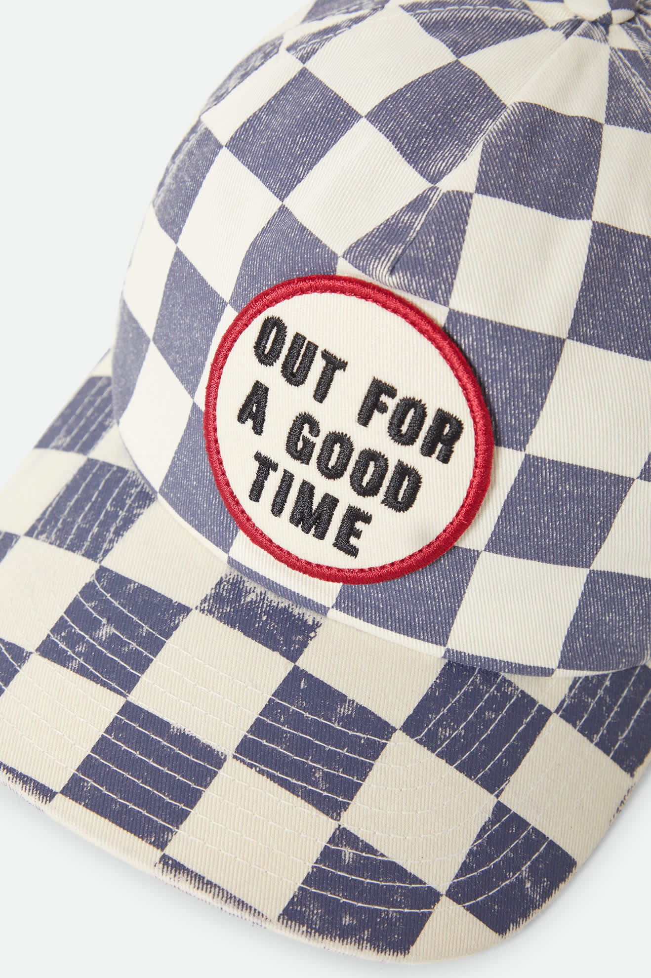 brixton-out-for-a-good-time-cap-navy-gingham-5-panel image 3