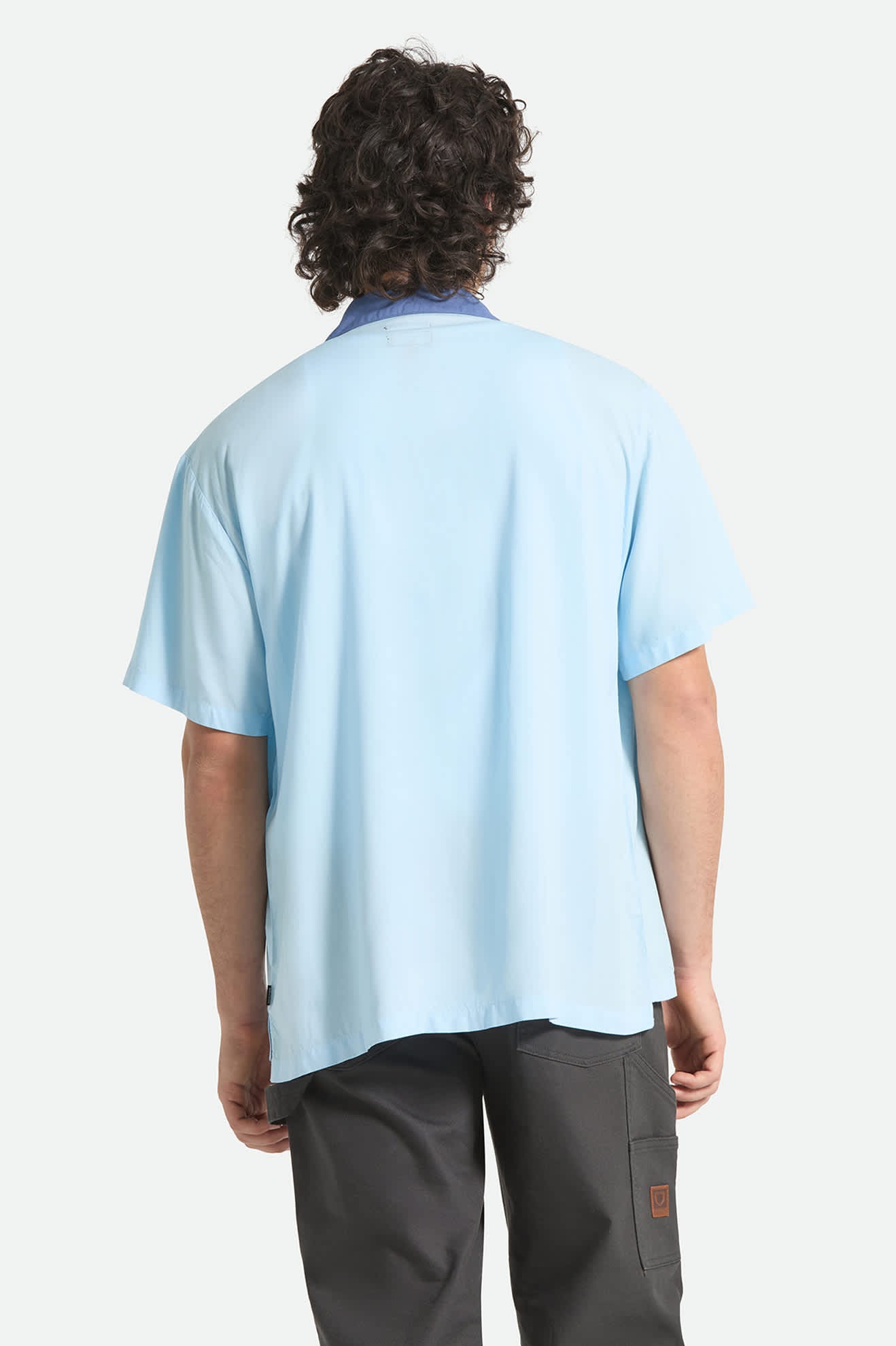 brixton-lafayette-kurzarmhemd-herren-blue-aura-viskose image 4