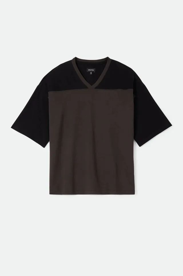 brixton-football-t-shirt-black-baumwolle-v-ausschnitt image 1