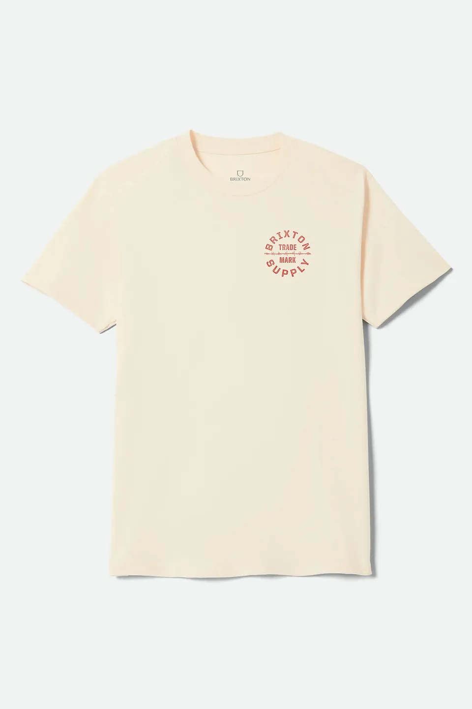 brixton-oath-v-standard-t-shirt-cream-brick-red-baumwolle image 1