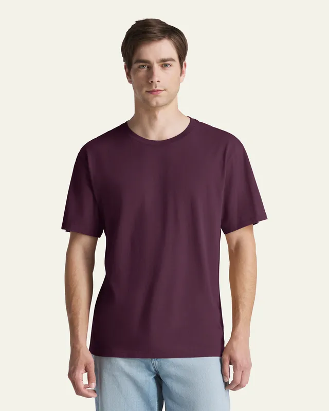 47-basics-everyday-tee-t-shirt-dark-maroon-herren image 1