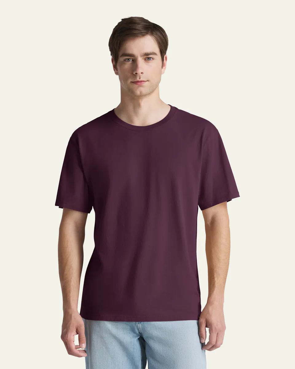 47-basics-everyday-tee-t-shirt-dark-maroon-herren image 1