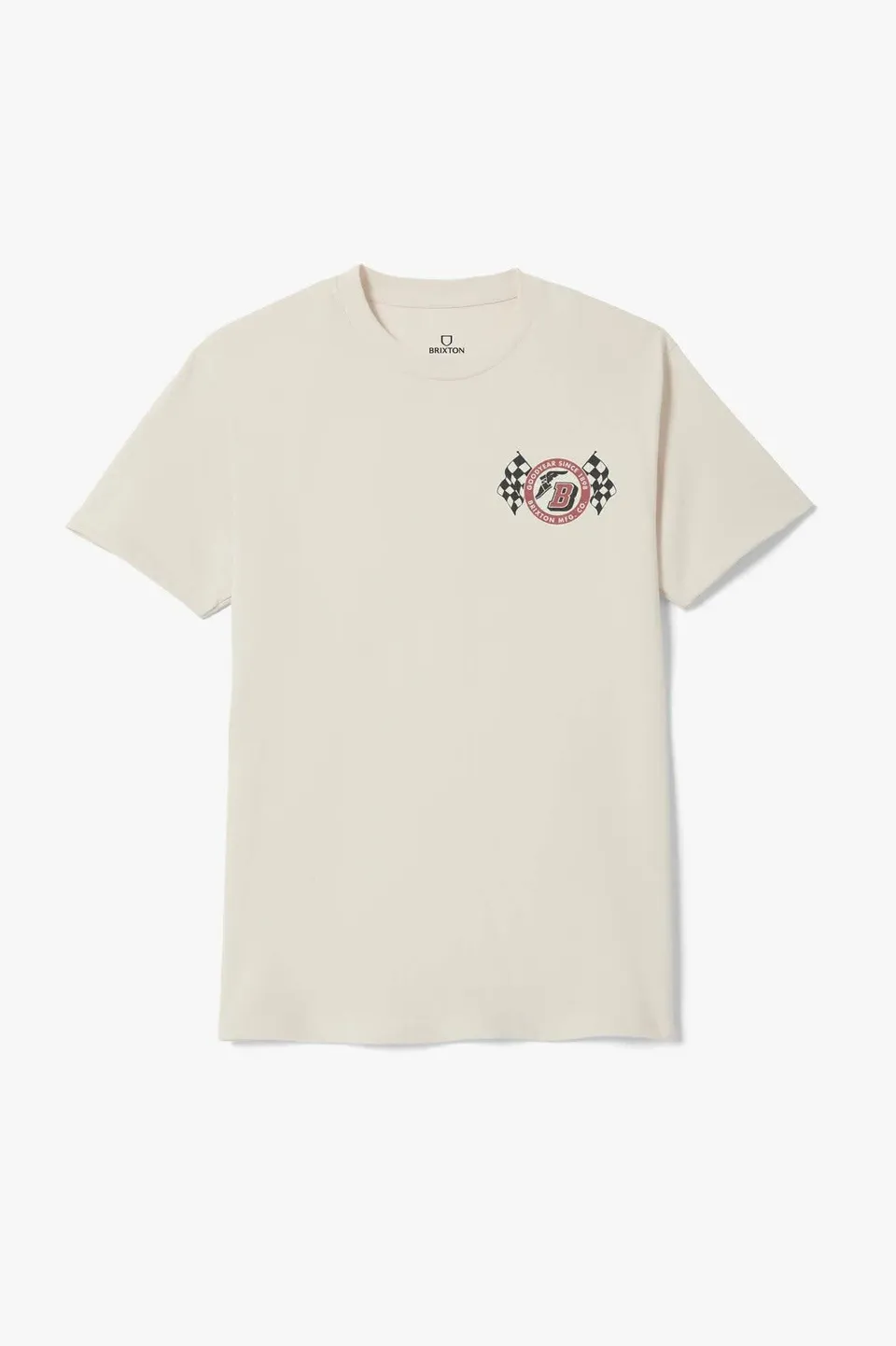 brixton-goodyear-speedway-t-shirt-cream-baumwolle-print image 1