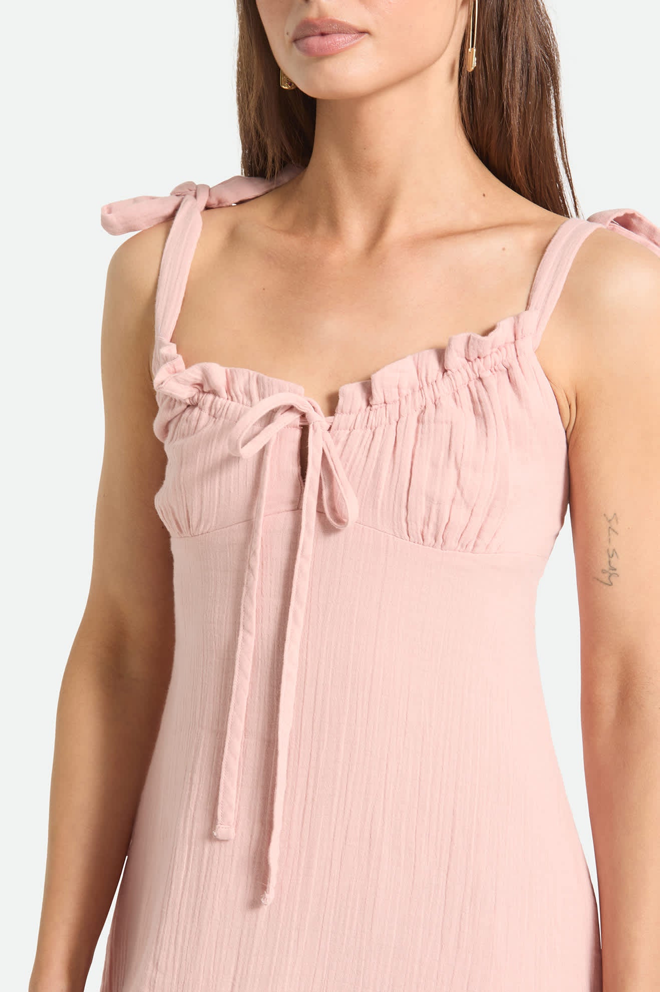 brixton-tie-dress-silver-pink-baumwollkleid image 1