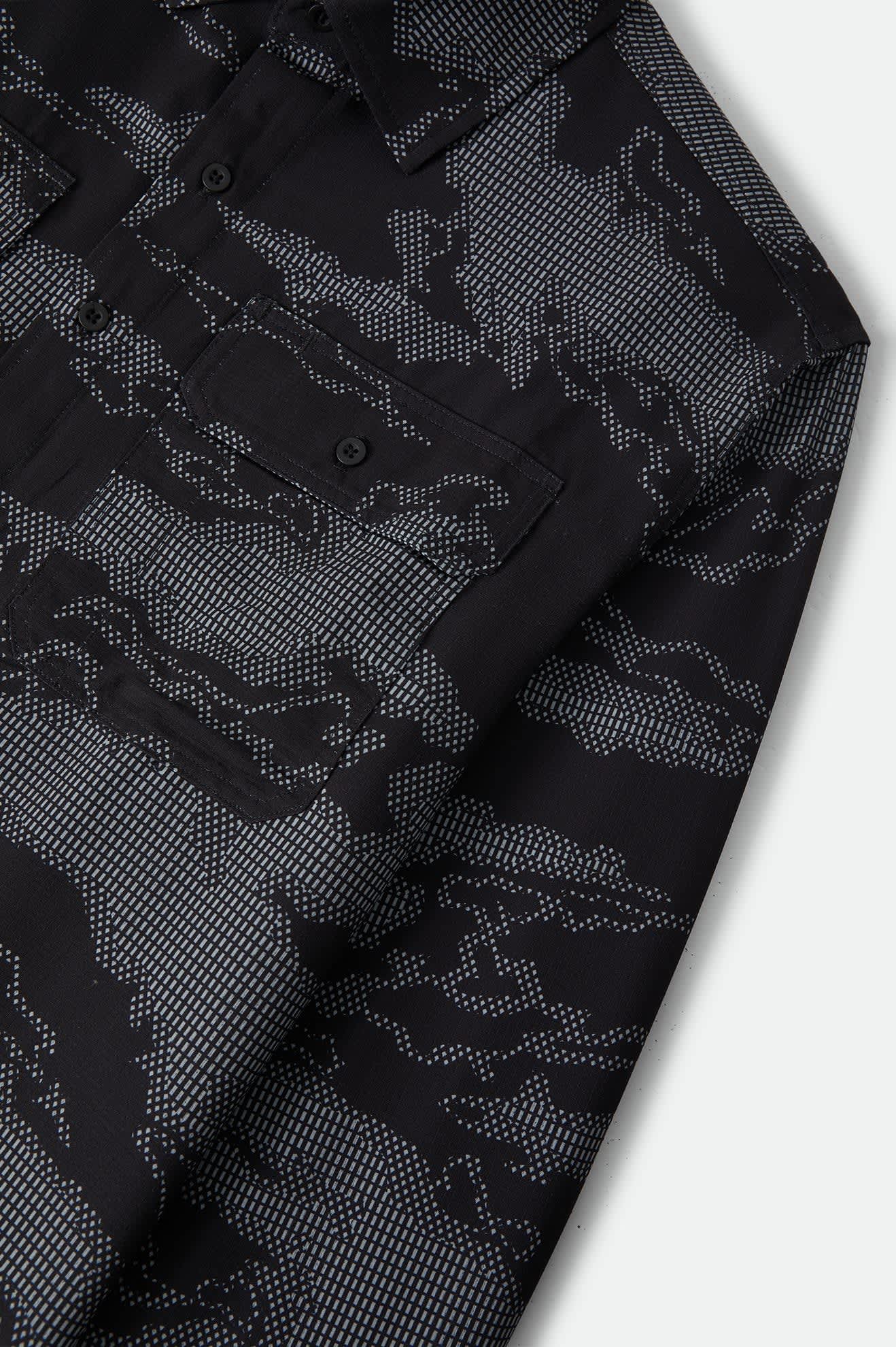 brixton-journey-lightweight-hemd-black-camo-polyester image 7