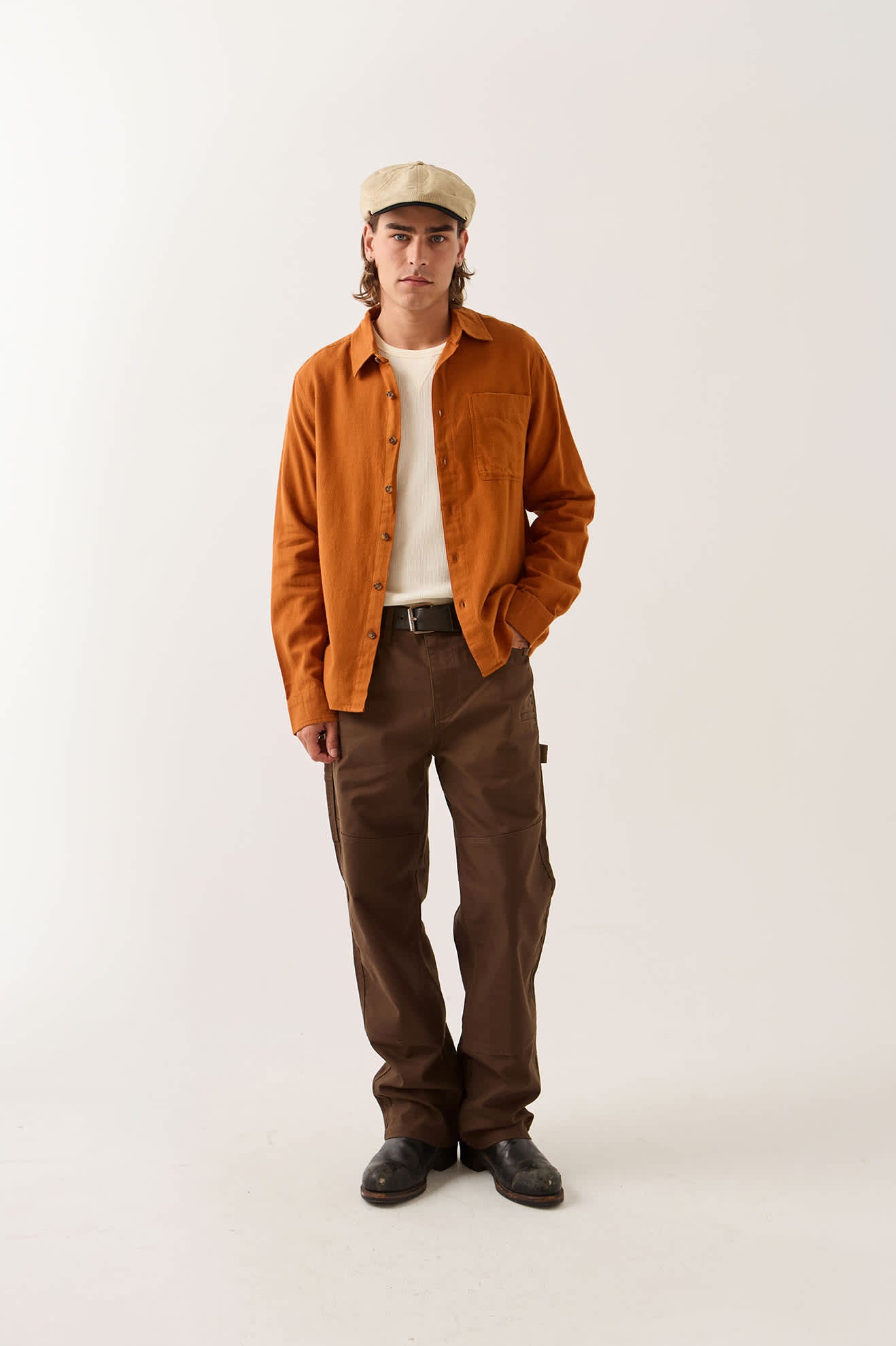brixton-hasting-flanellhemd-caramel-baumwolle-leicht image 2