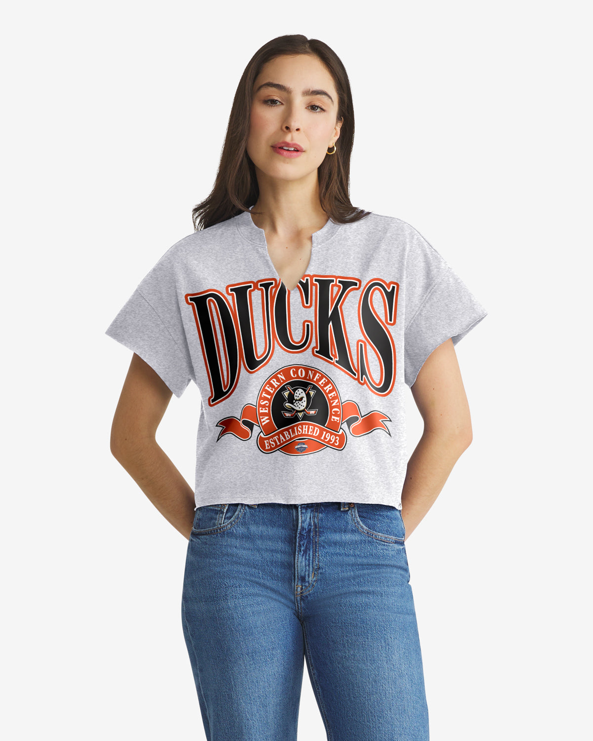 47-headline-anaheim-ducks-notch-neck-tee-quartz-grey image 1
