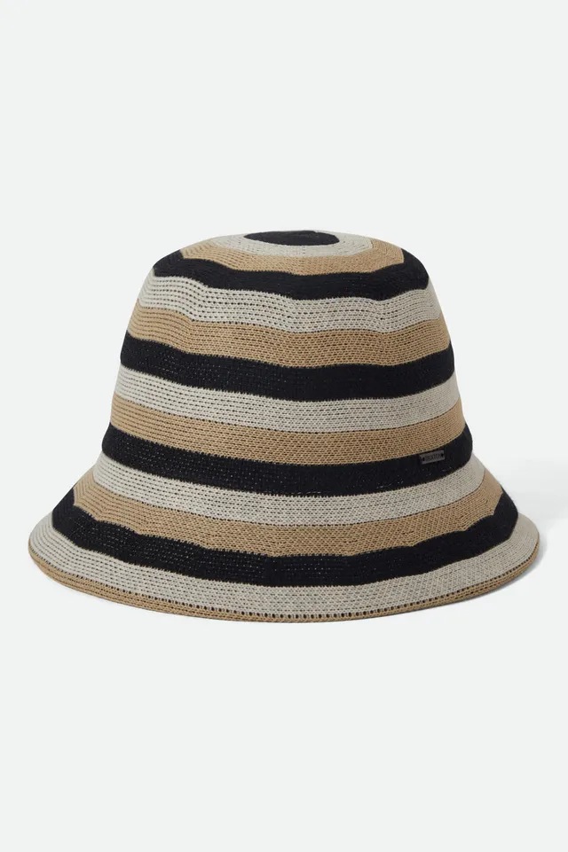 brixton-lisboa-bucket-hat-schwarz-sand-strick image 1