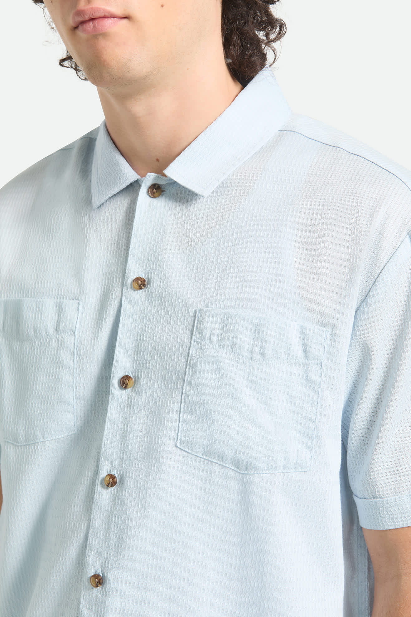 brixton-vintage-kurzarmhemd-blue-aura-baumwolle-jacquard image 5