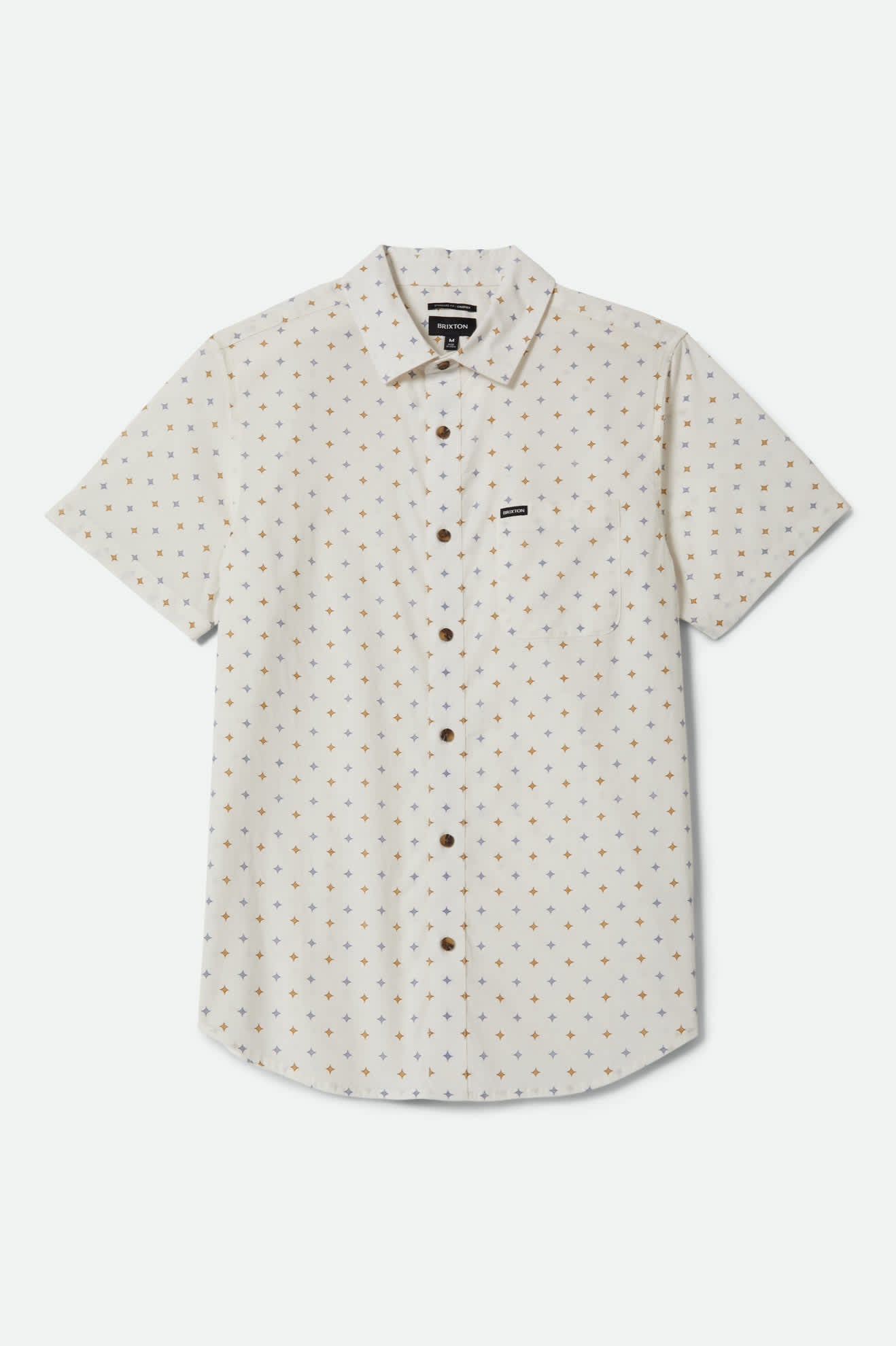 brixton-charter-kurzarmhemd-off-white-multi-diamond-stretch image 1