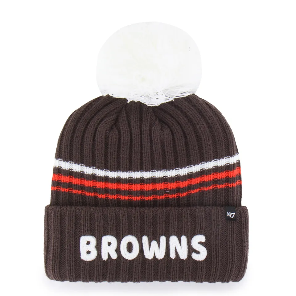 47-cuff-knit-cleveland-browns-beanie-braun-damen-pom image 1
