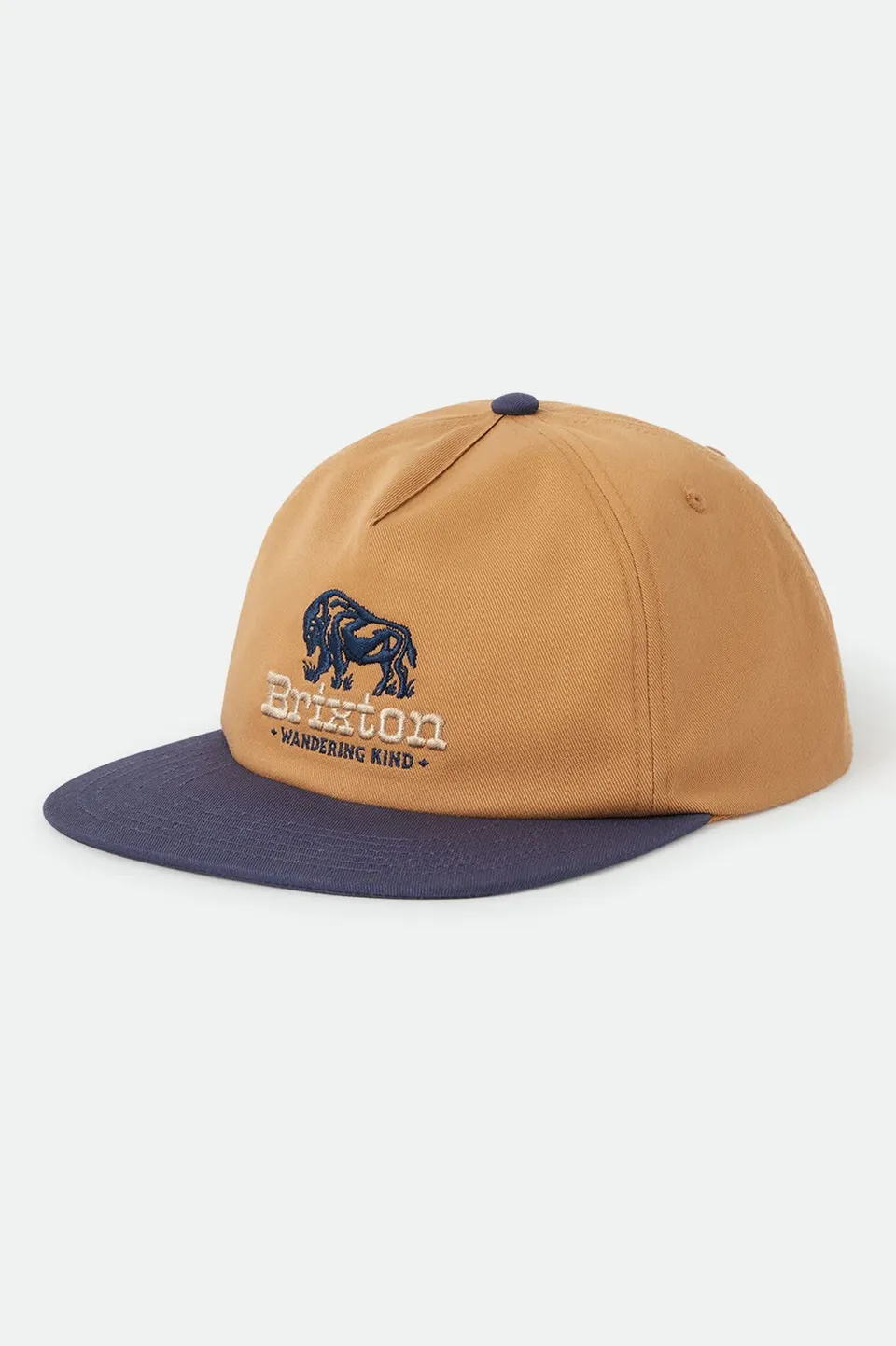 brixton-drifter-netplus-snapback-brown-sugar-navy-patch image 1