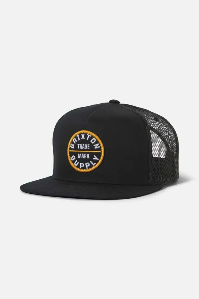 brixton-oath-trucker-hat-cap-schwarz-mesh-snapback image 1