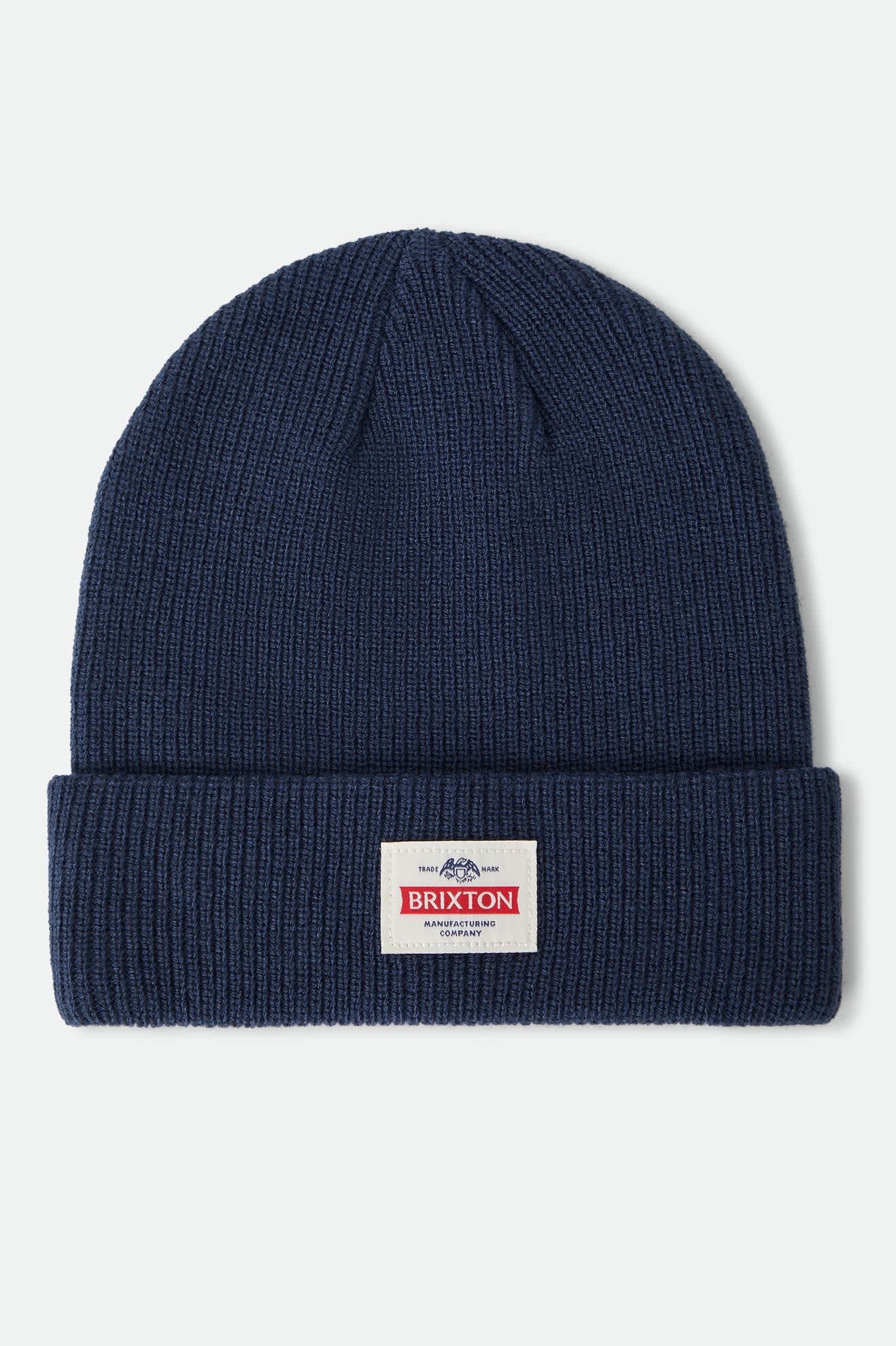 brixton-trademark-beanie-m-tze-navy-rippstrick image 1