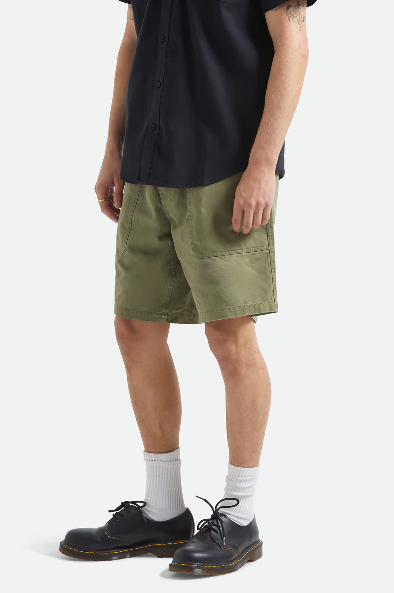brixton-surplus-herringbone-shorts-washed-olive-green-7 image 5