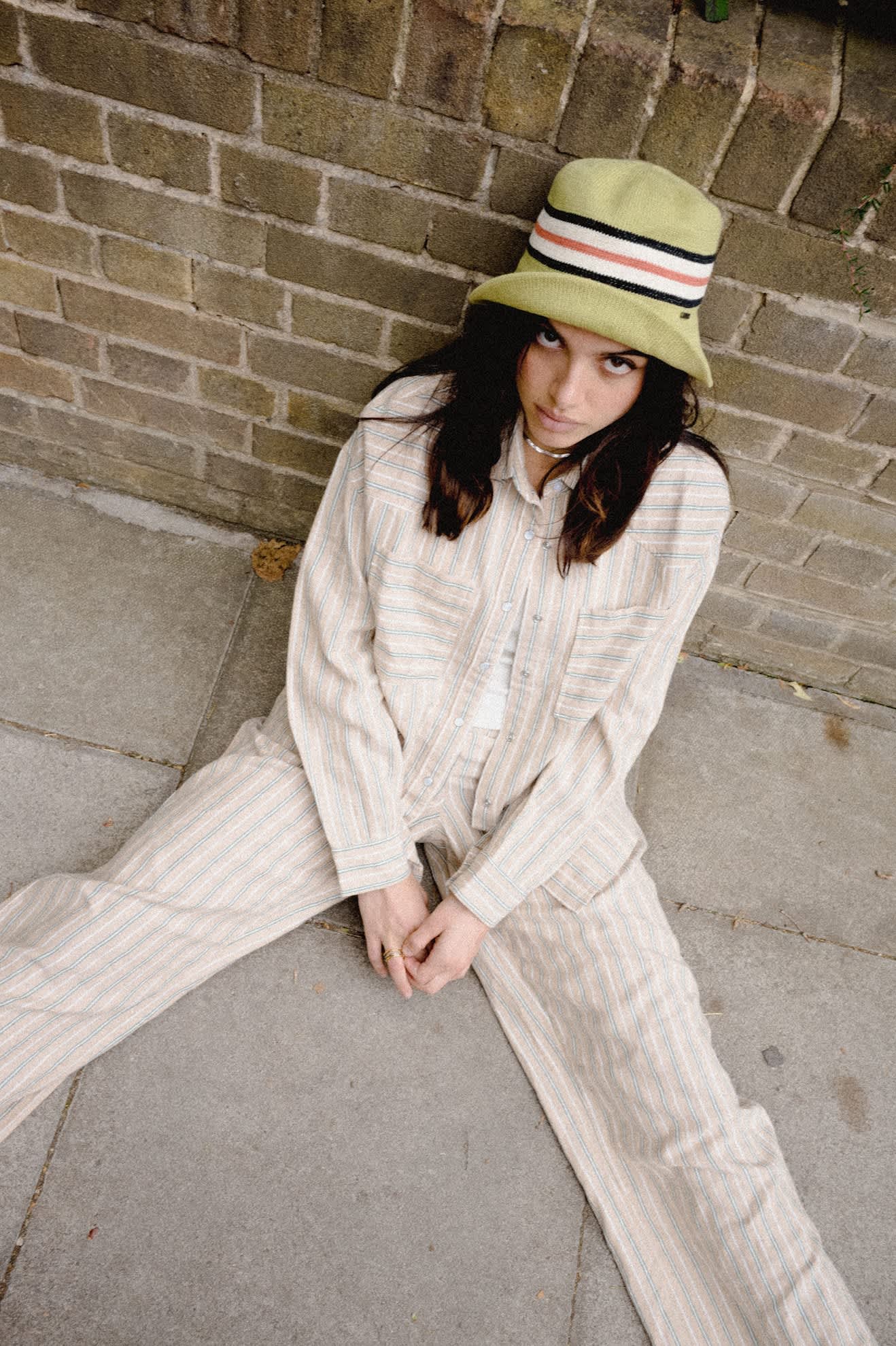 brixton-redding-bucket-hat-green-multi-stripe-packable image 8