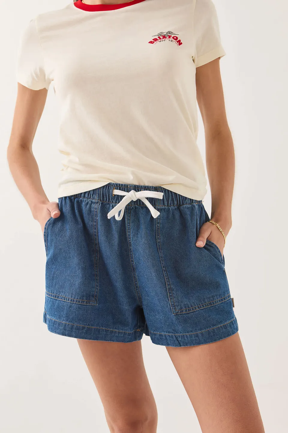 brixton-everyday-shorts-damen-short-medium-chambray-baumwolle image 1