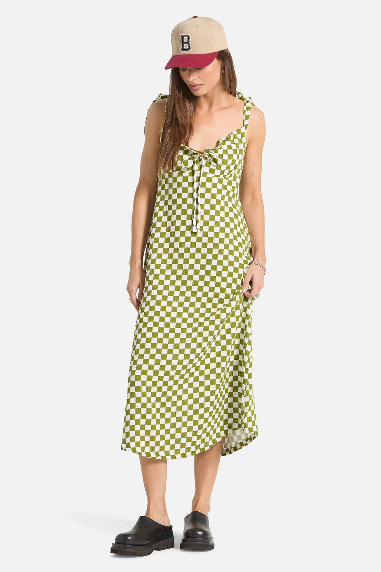 brixton-the-tie-dress-kleid-sublime-green-checkerboard image 5