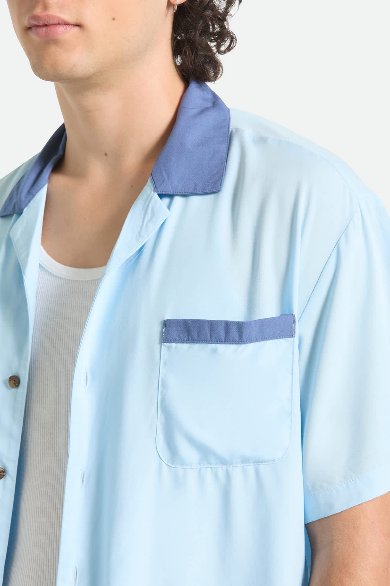 brixton-lafayette-kurzarmhemd-herren-blue-aura-viskose image 5