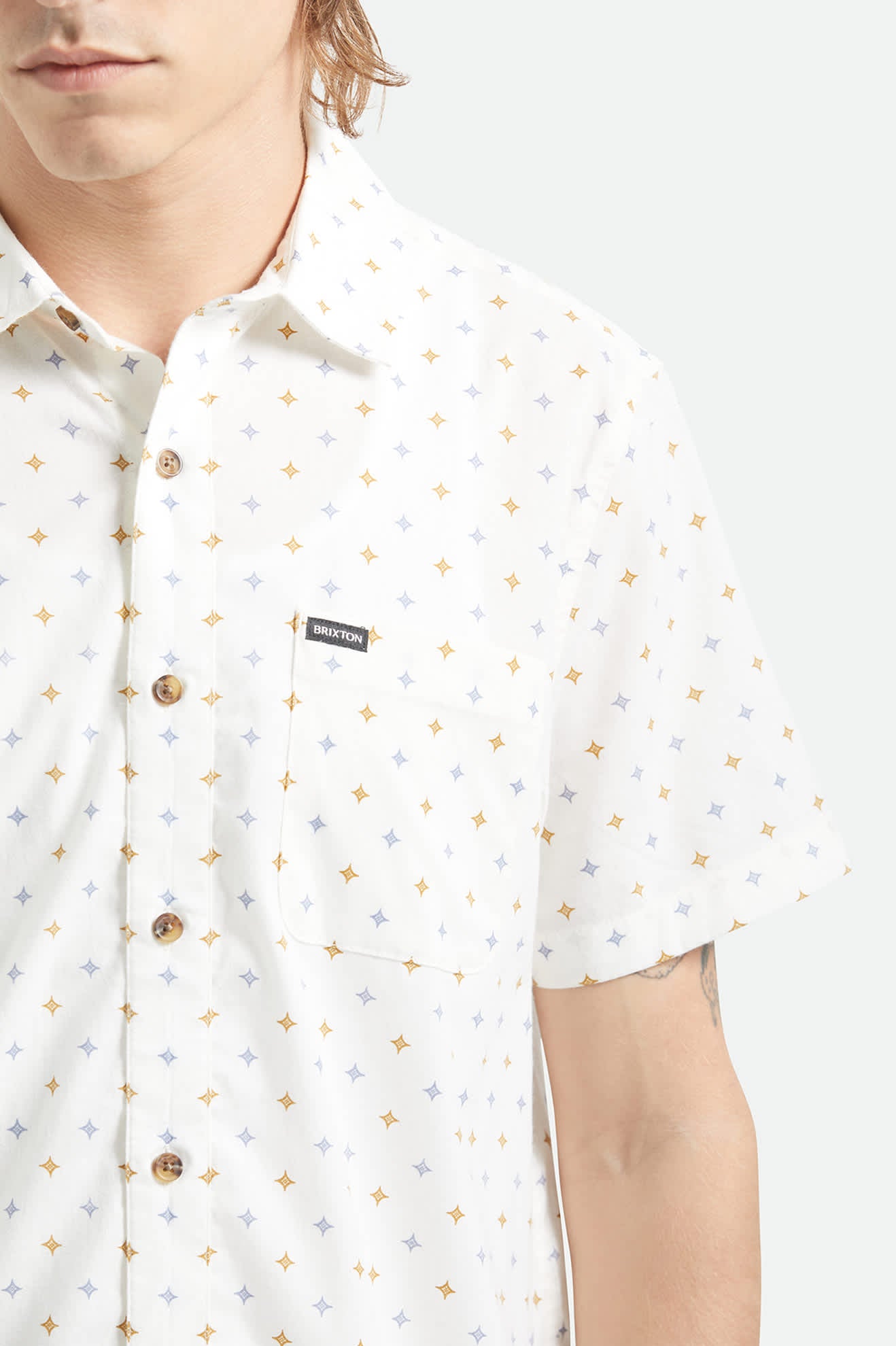 brixton-charter-kurzarmhemd-off-white-multi-diamond-stretch image 5