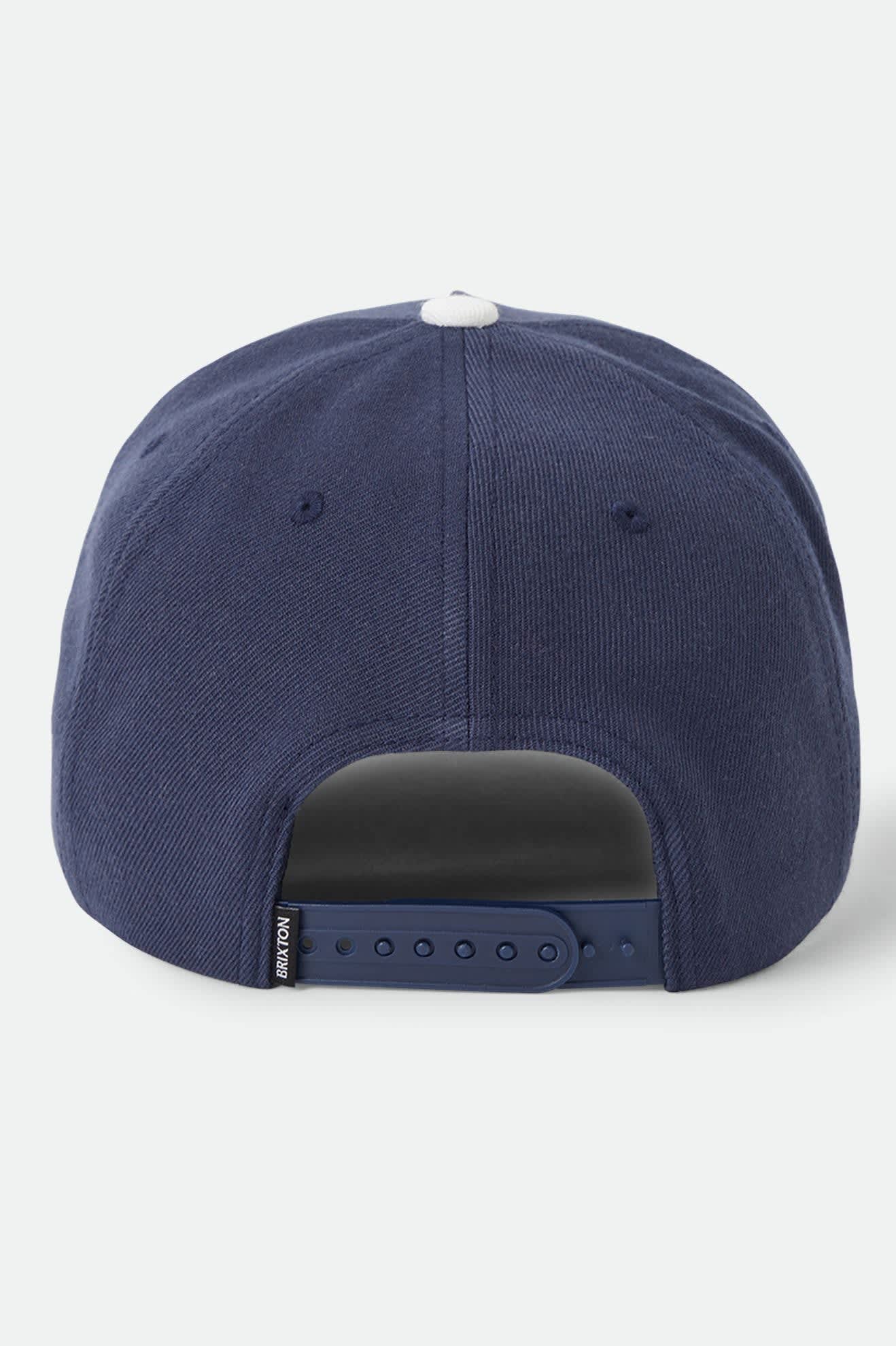 brixton-smoke-show-snapback-cap-washed-navy-whitecap image 2