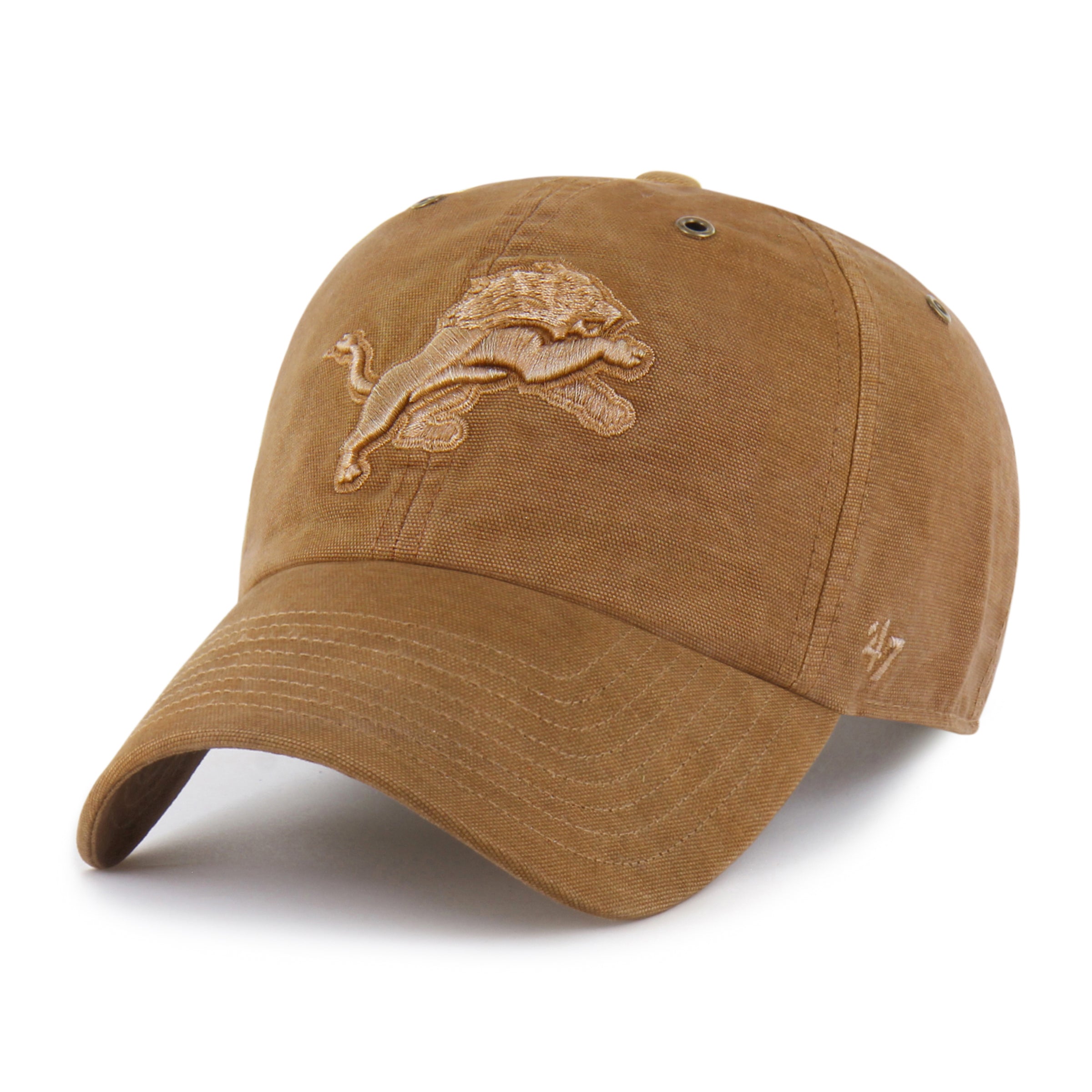 47-brand-detroit-lions-carhartt-dyed-clean-up-cap-carhartt-brown image 4
