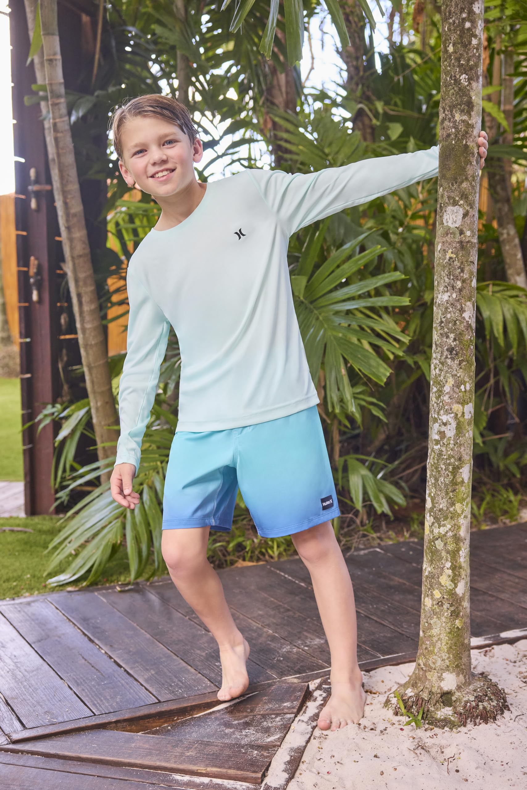 hurley-boardshorts-88446-jungen-badeshorts-gr-n-8-10 image 3