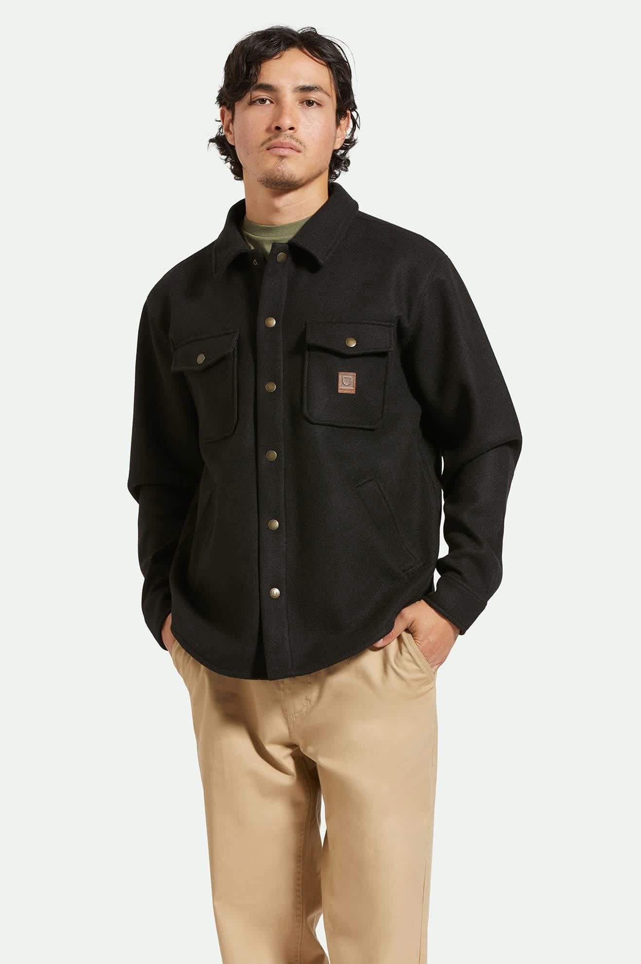 brixton-durham-felted-stretch-jacke-schwarz-herren image 2