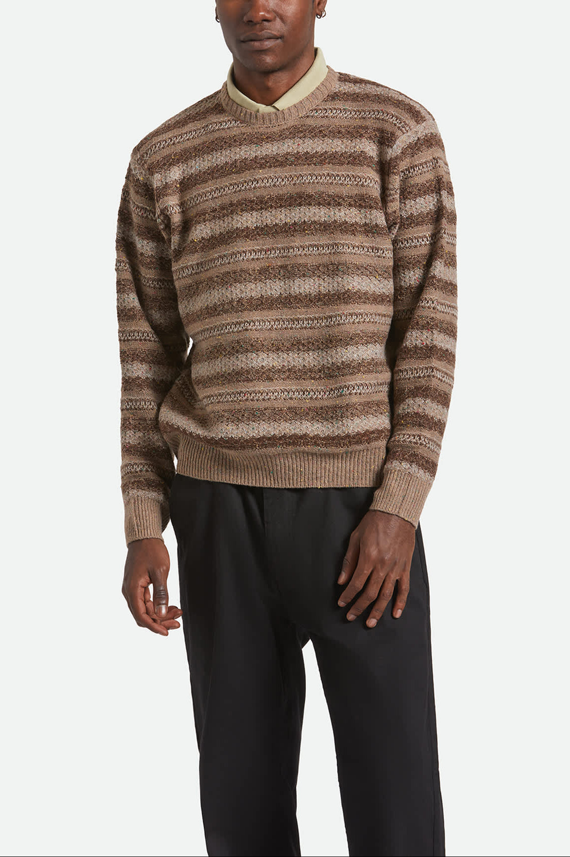 brixton-midnight-crew-sweater-multi-neutral-stripe-pulli image 4