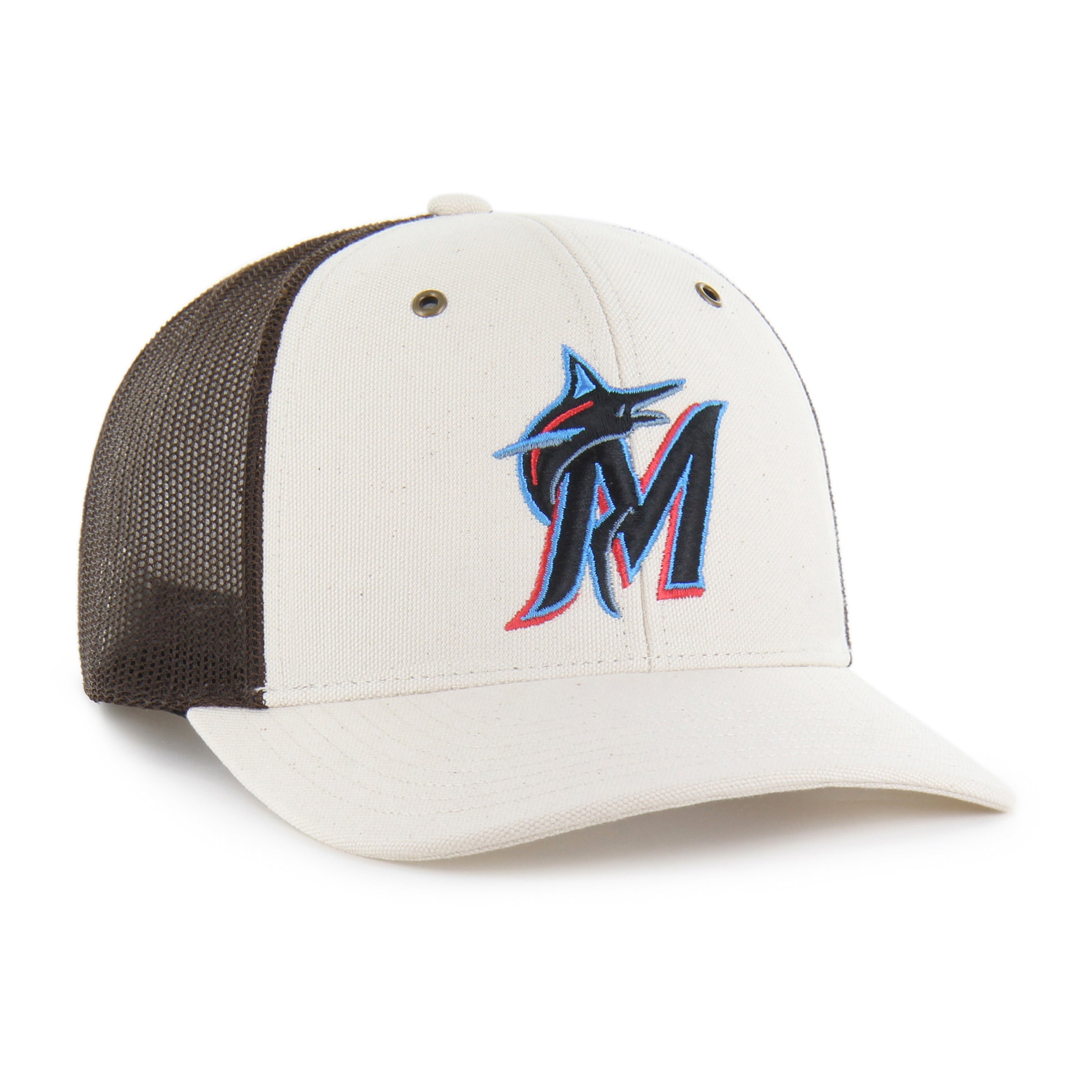 47-brand-miami-marlins-carhartt-trucker-cap-natural image 4