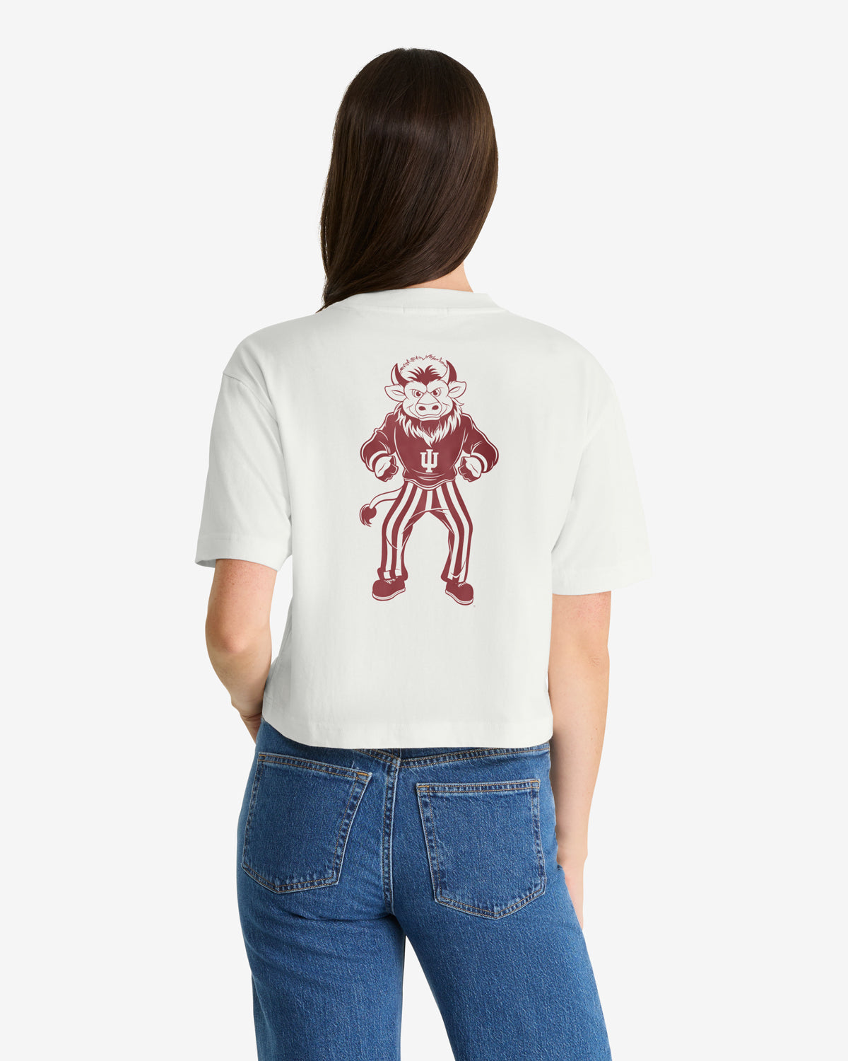 47-reed-city-t-shirt-indiana-hoosiers-damen-sandstone-crop image 1