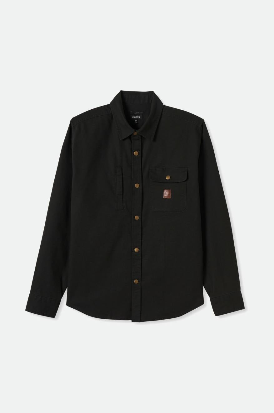 brixton-builders-stretch-overshirt-herren-schwarz-canvas image 1