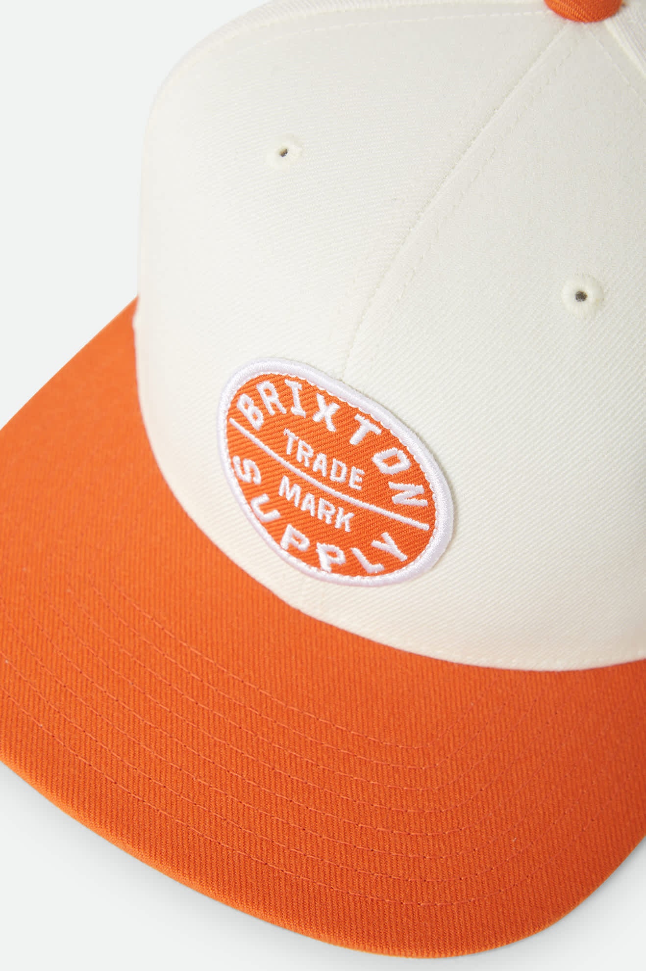 brixton-oath-iii-snapback-cap-off-white-burnt-orange image 3