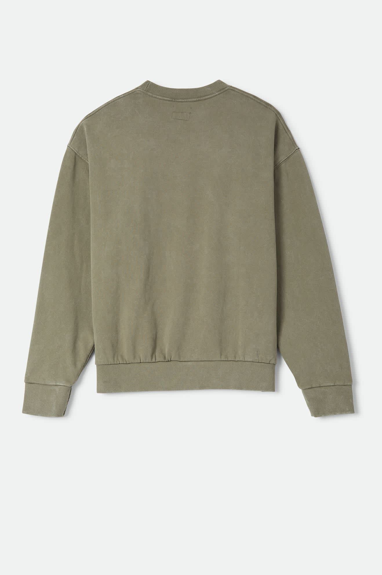 brixton-baseline-crew-sweatshirt-olive-vintage-wash image 5