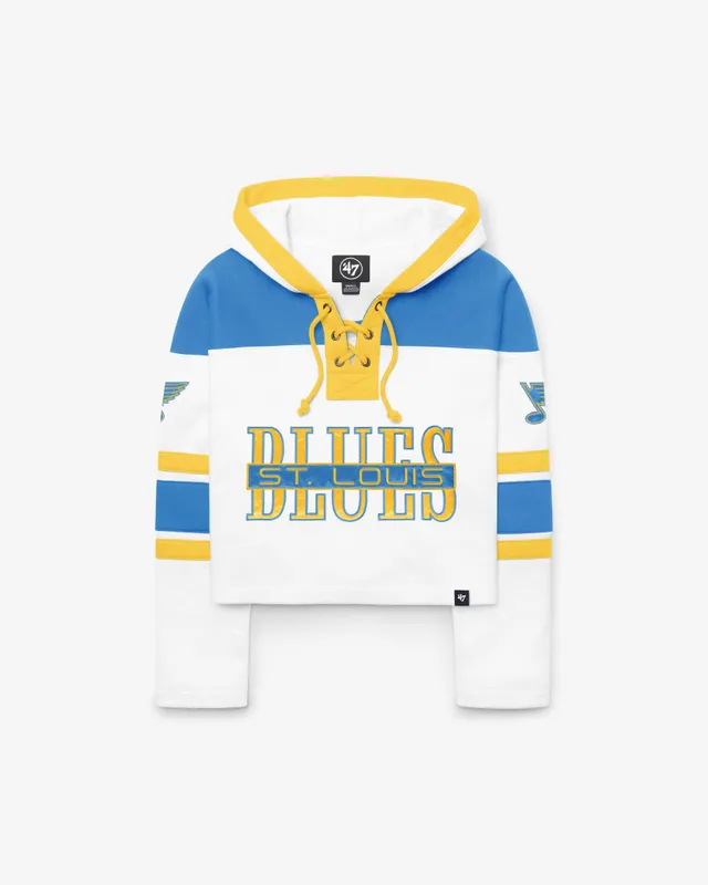 47-brand-lacer-st-louis-blues-cut-thru-cropped-hoodie-white-wash-damen image 1