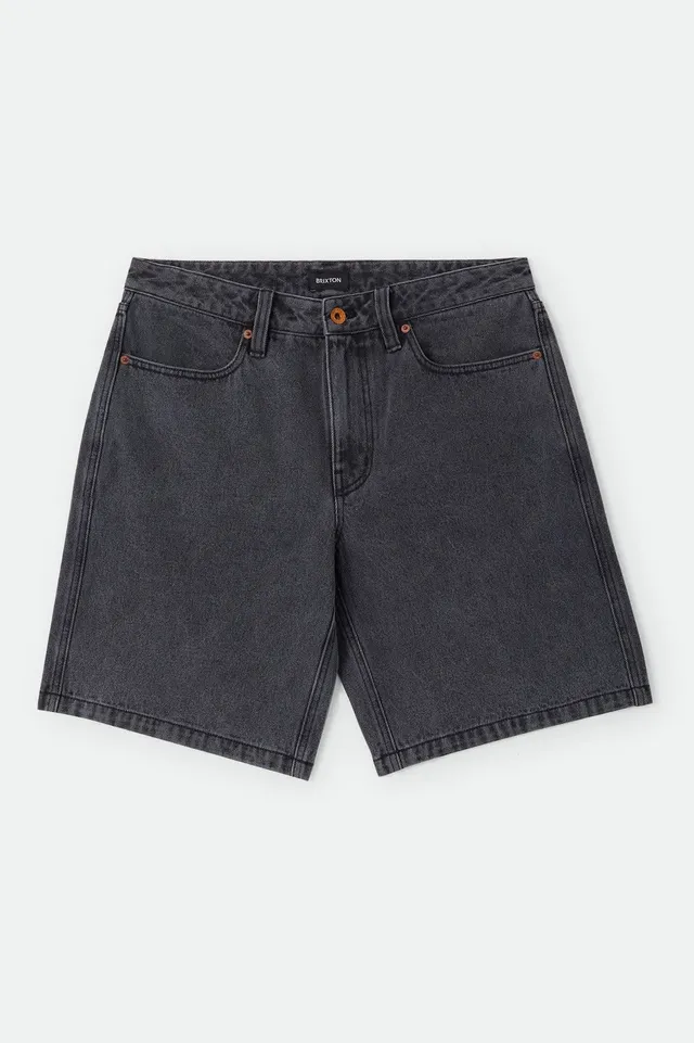 brixton-relaxed-short-washed-black-denim-baggy-schwarz image 1