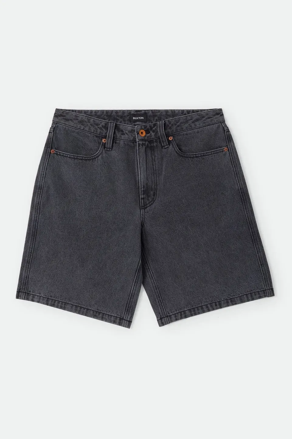 brixton-relaxed-short-washed-black-denim-baggy-schwarz image 1