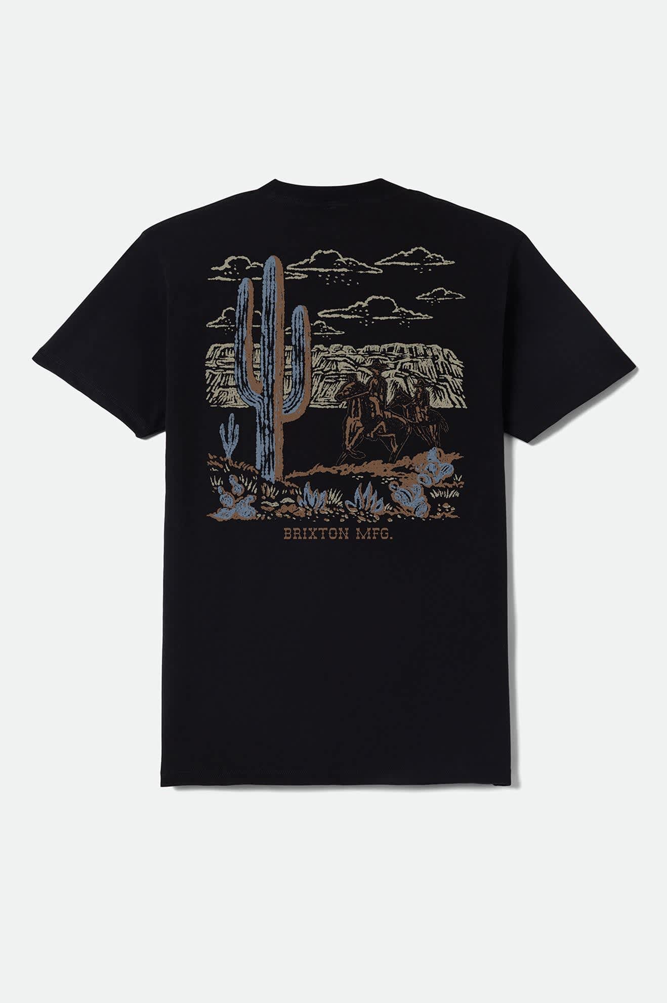 brixton-keslo-standard-t-shirt-herren-schwarz-backprint image 2