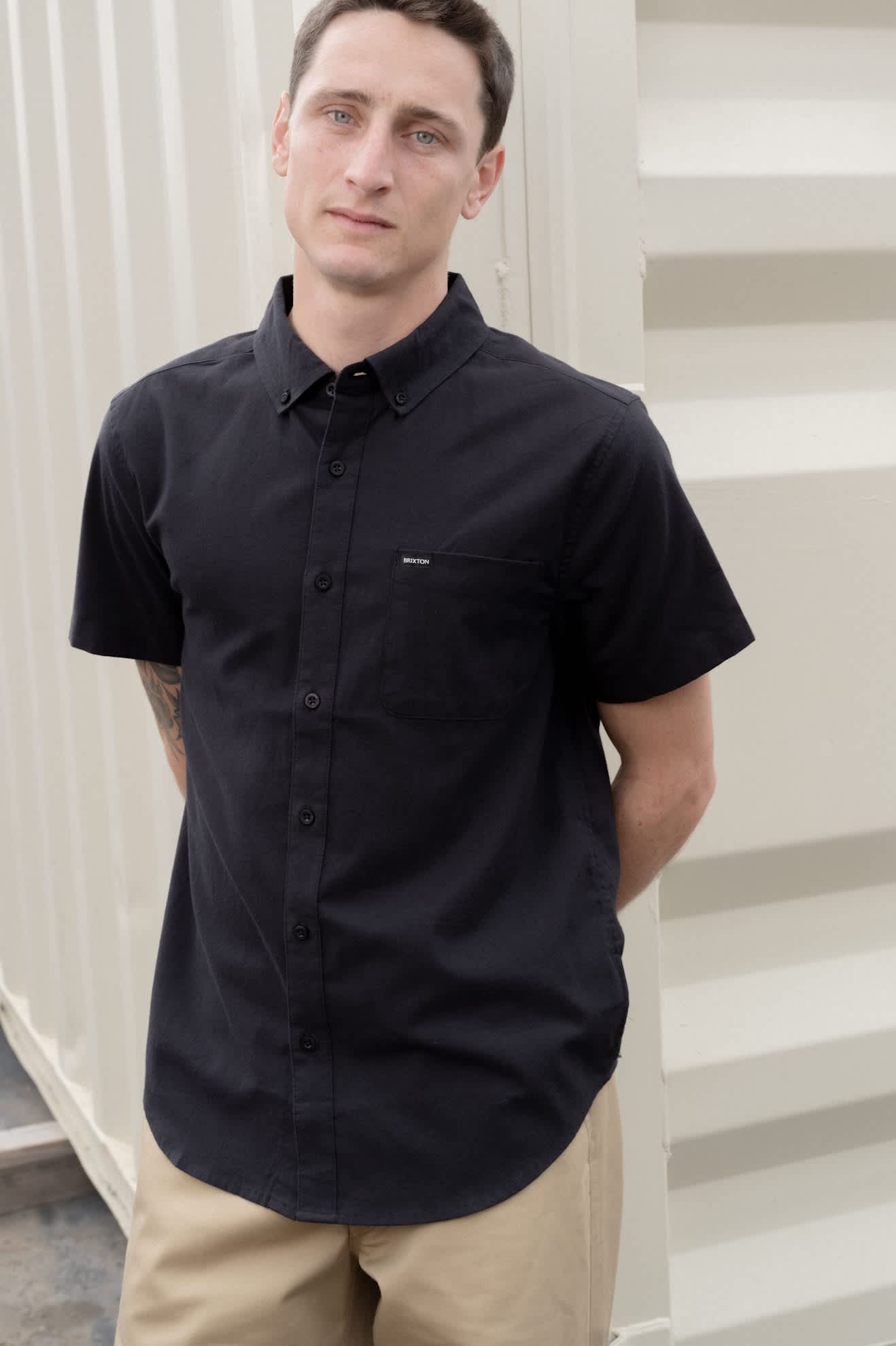brixton-sanford-oxford-hemd-herren-schwarz-stretch image 7