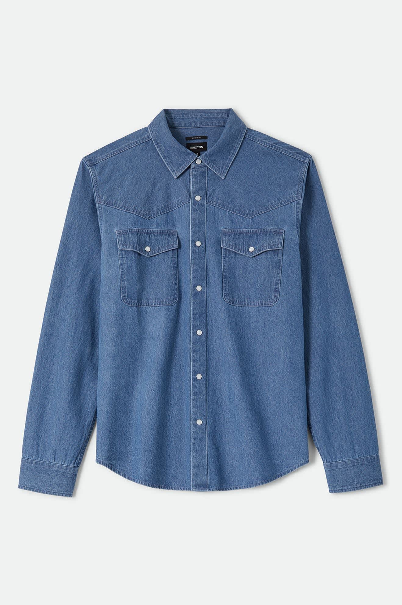 brixton-waylon-lightweight-overshirt-medium-wash-chambrey image 1