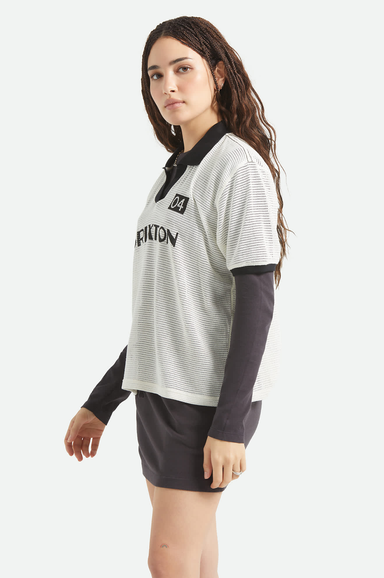 brixton-varsity-t-shirt-off-white-black-relaxed image 4