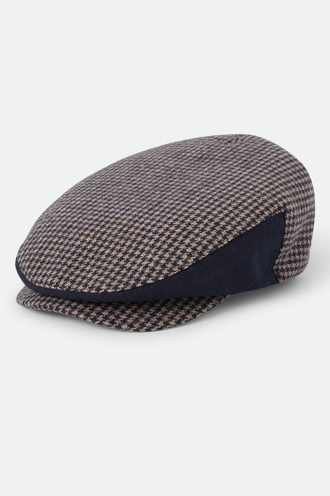 brixton-hooligan-flat-cap-navy-sand-houndstooth-schieberm-tze image 1