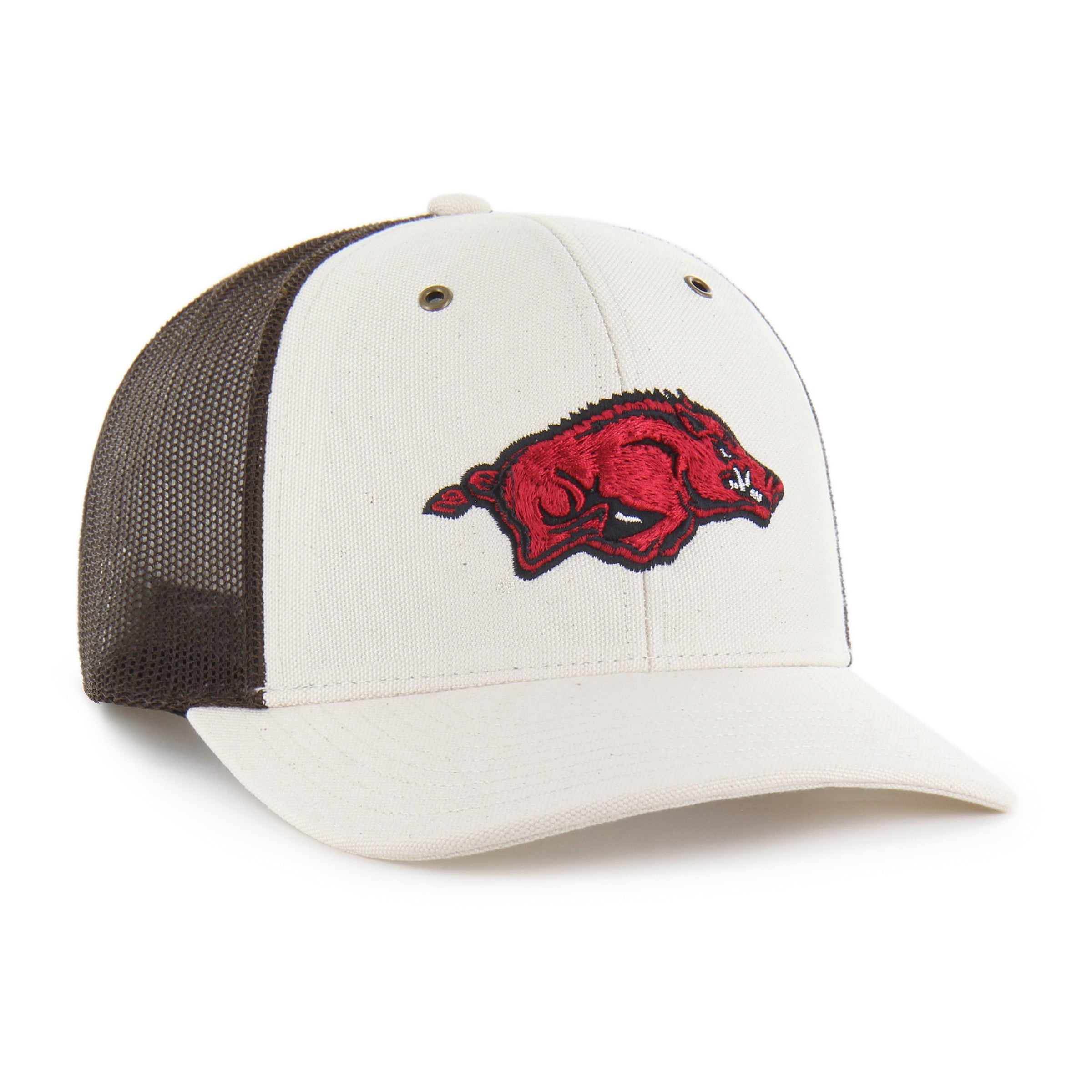 47-arkansas-razorbacks-carhartt-undyed-trucker-cap-natural image 4