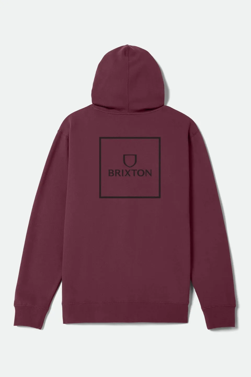 brixton-alpha-square-hoodie-maroon-black-baumwolle image 1