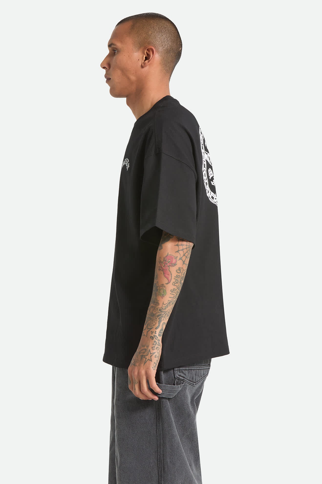 brixton-drive-oversized-t-shirt-schwarz-baumwolle image 3